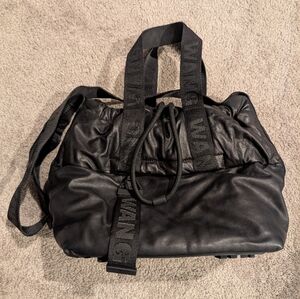 ALEXANDER WANG x H&M Black Leather Drawstring Bucket Shoulder Bag